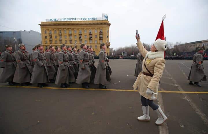 Военный парад, посвященный 80-летию победы в Сталинградской битве. Волгоград, 2 февраля 2023 года.