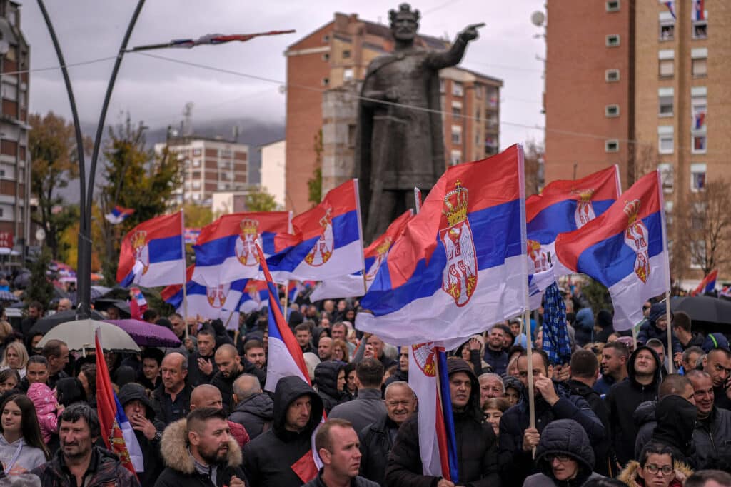 Протест косовских сербов против замены автомобильных номеров